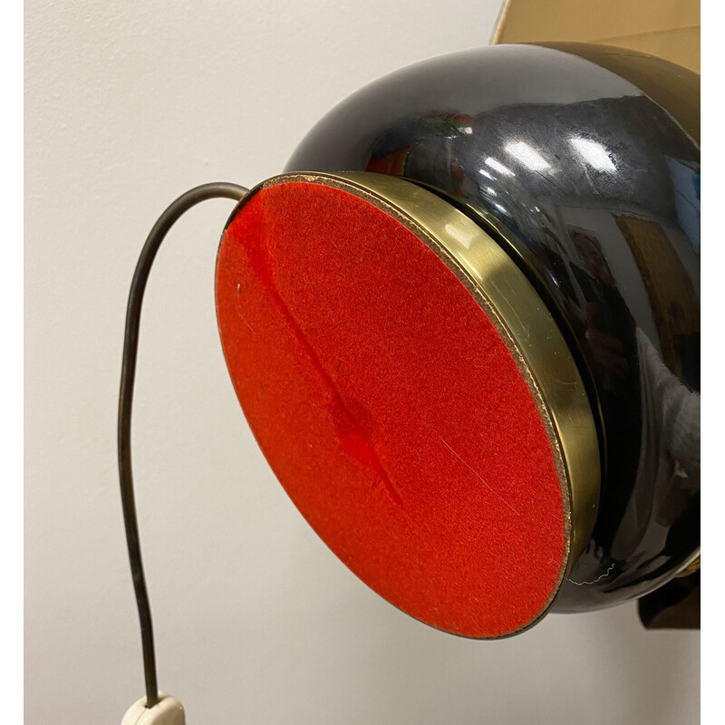 Italienische Vintage-Lampe aus schwarzer Keramik von Cenacchi, Italien 1970