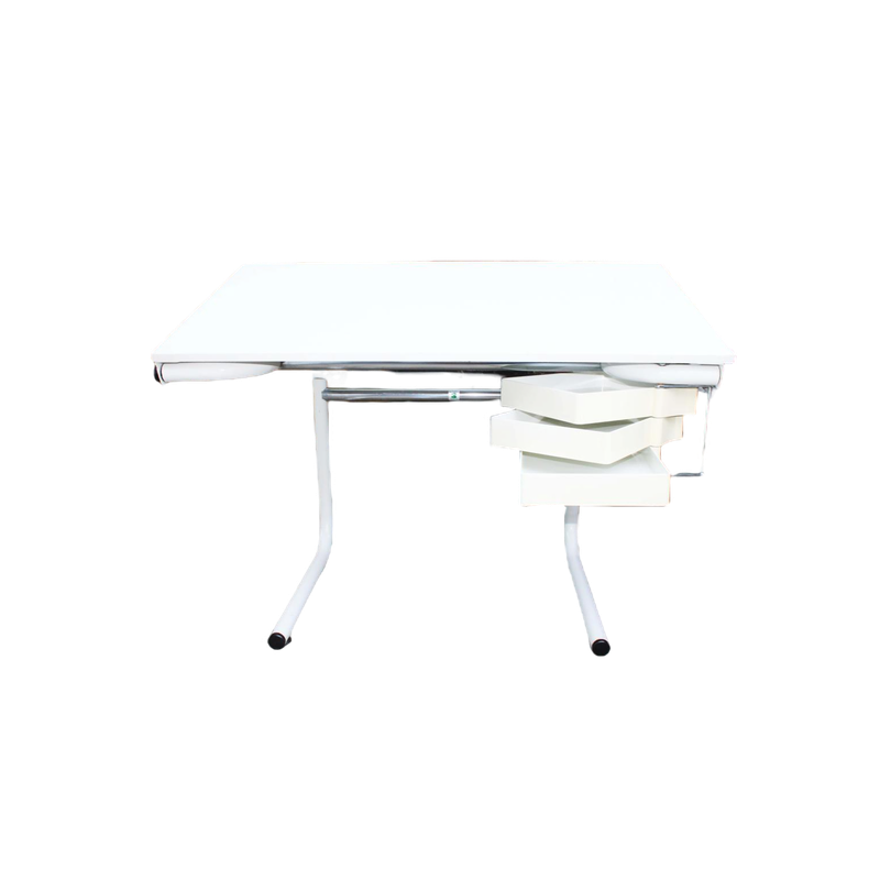 Vintage white desk by Joe Colombo for Bieffeplast, 1960s