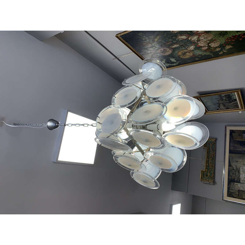 Vintage Murano glass chandelier by Carlo Nason for Mazzega, Italy 1960