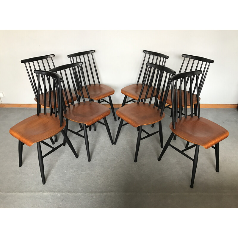 Set of 8 Fanett chairs, Ilmari TAPIOVAARA - 1960s