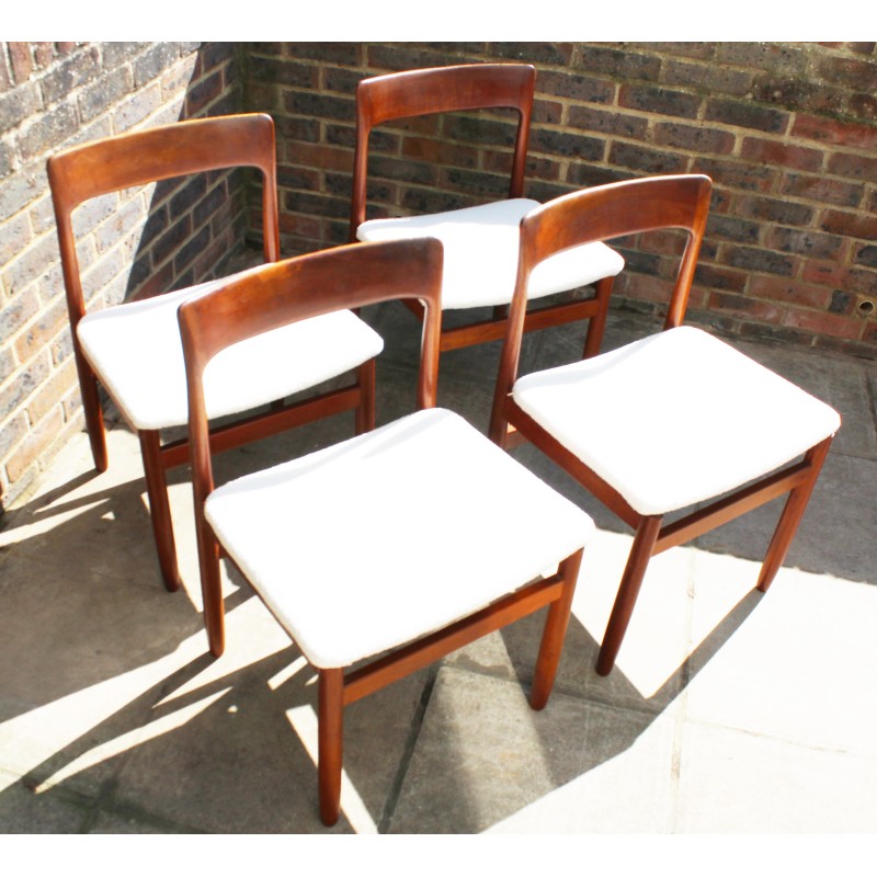 Juego de 4 sillas de comedor de teca de mediados de siglo por John Herbert para Younger, 1950-1960s