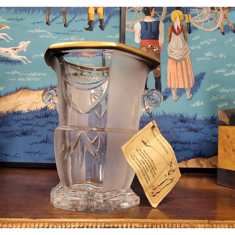 Vintage Art Deco glass champagne bucket, France