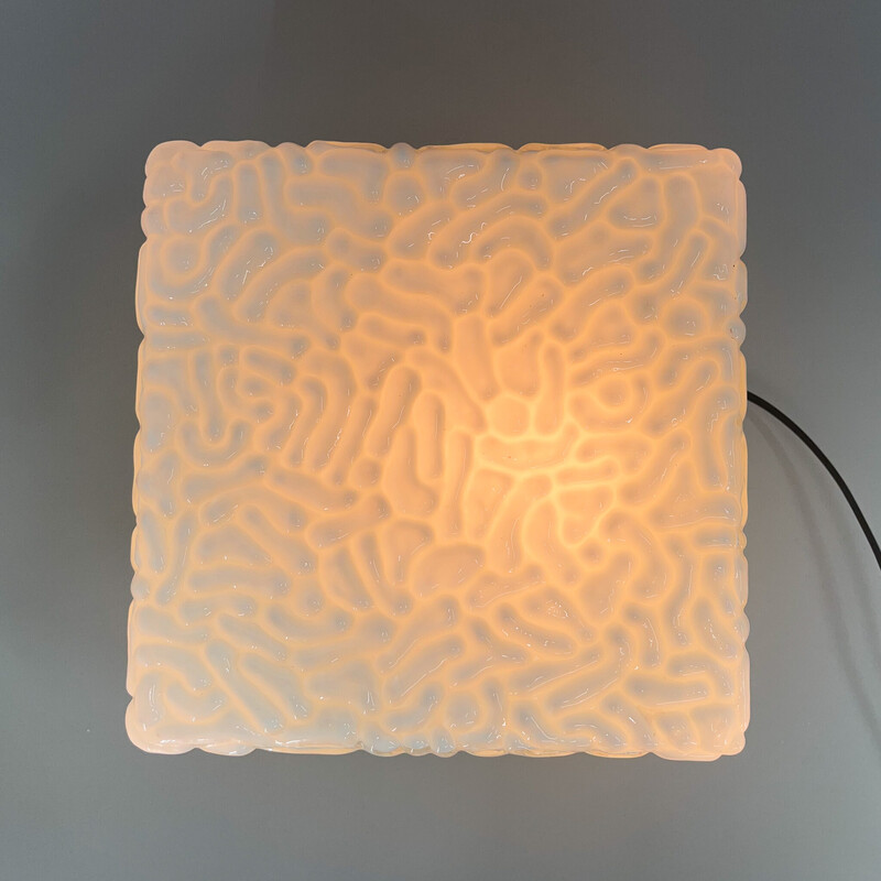 Mid-century square ceiling lamp, Czechoslovakia 1970s