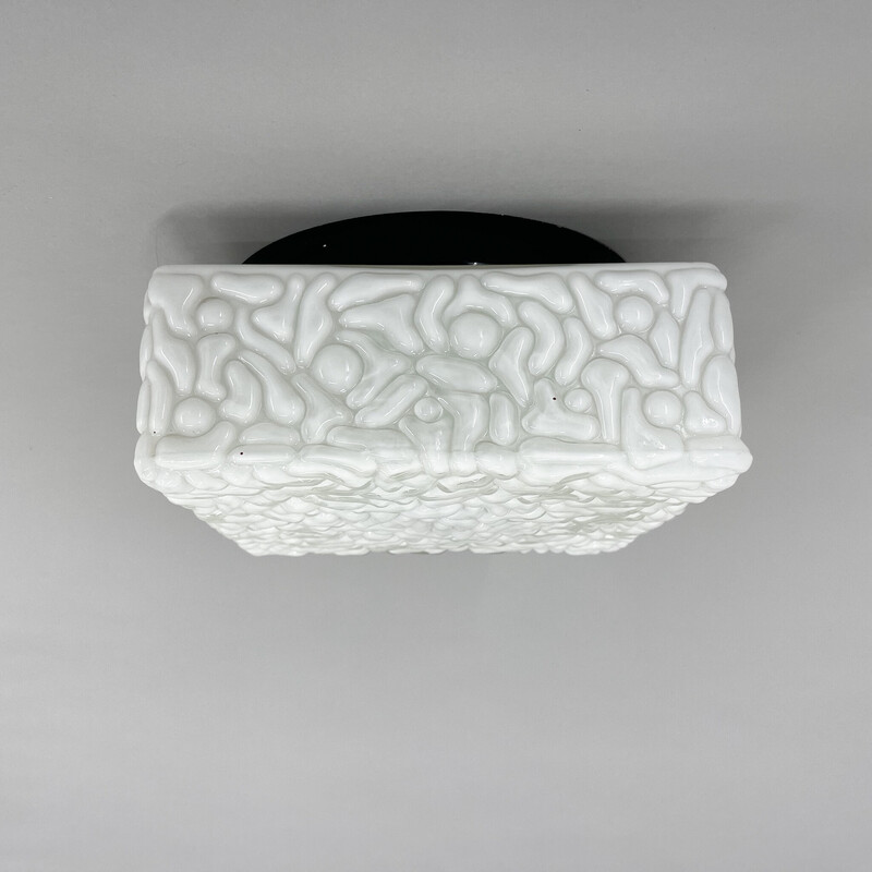 Mid-century square ceiling lamp, Czechoslovakia 1970s