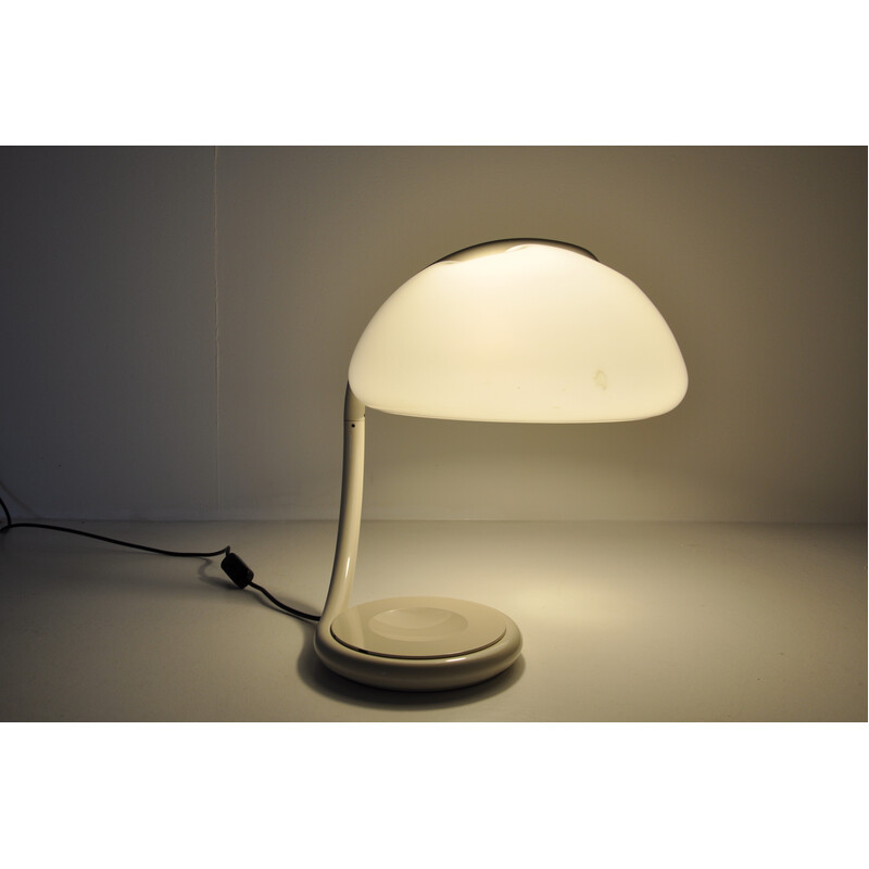 Vintage white Serpente table lamp by Elio Martinelli for Martinelli Luce, 1960