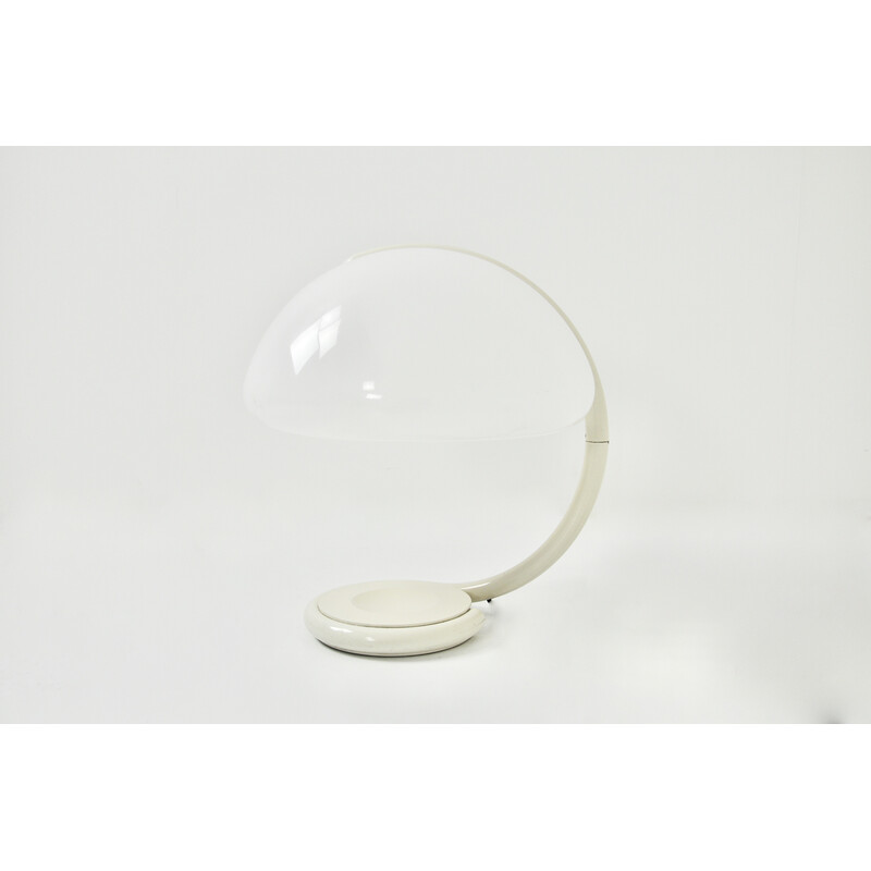 Candeeiro de mesa Vintage Serpente branco de Elio Martinelli para Martinelli Luce, 1960