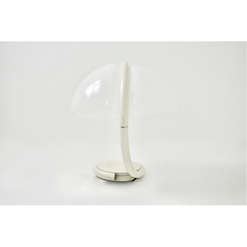 Vintage white Serpente table lamp by Elio Martinelli for Martinelli Luce, 1960