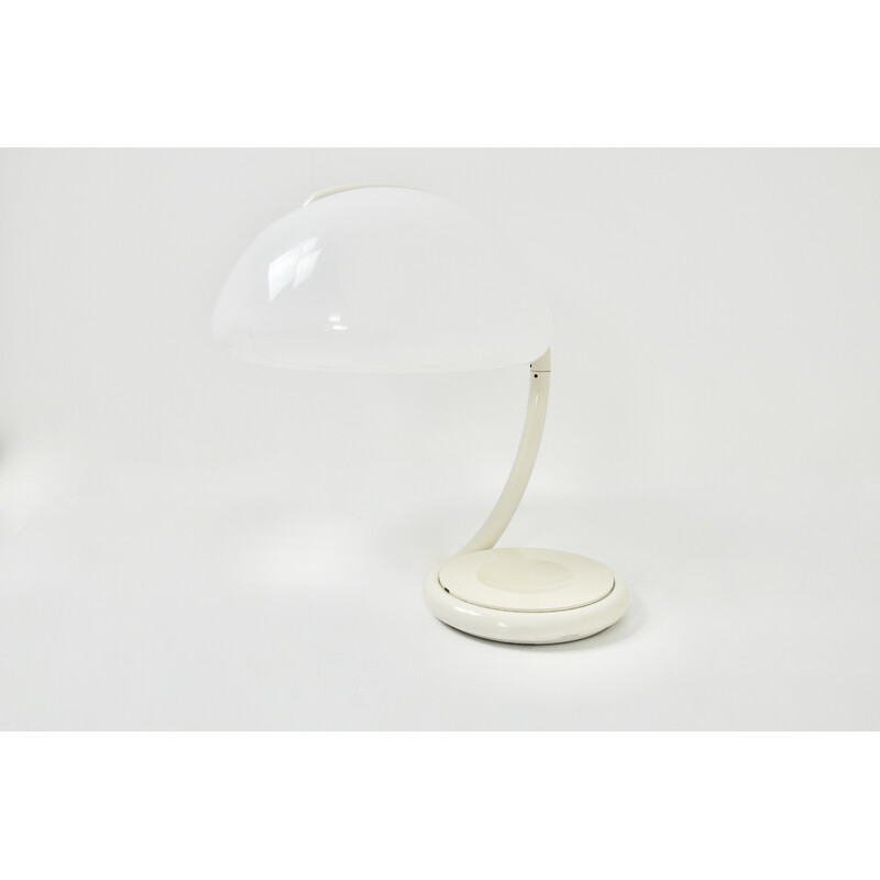 Vintage white Serpente table lamp by Elio Martinelli for Martinelli Luce, 1960