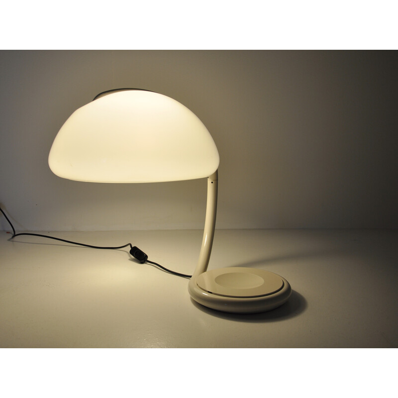 Lampe de table vintage Serpente blanche par Elio Martinelli pour Martinelli Luce, 1960