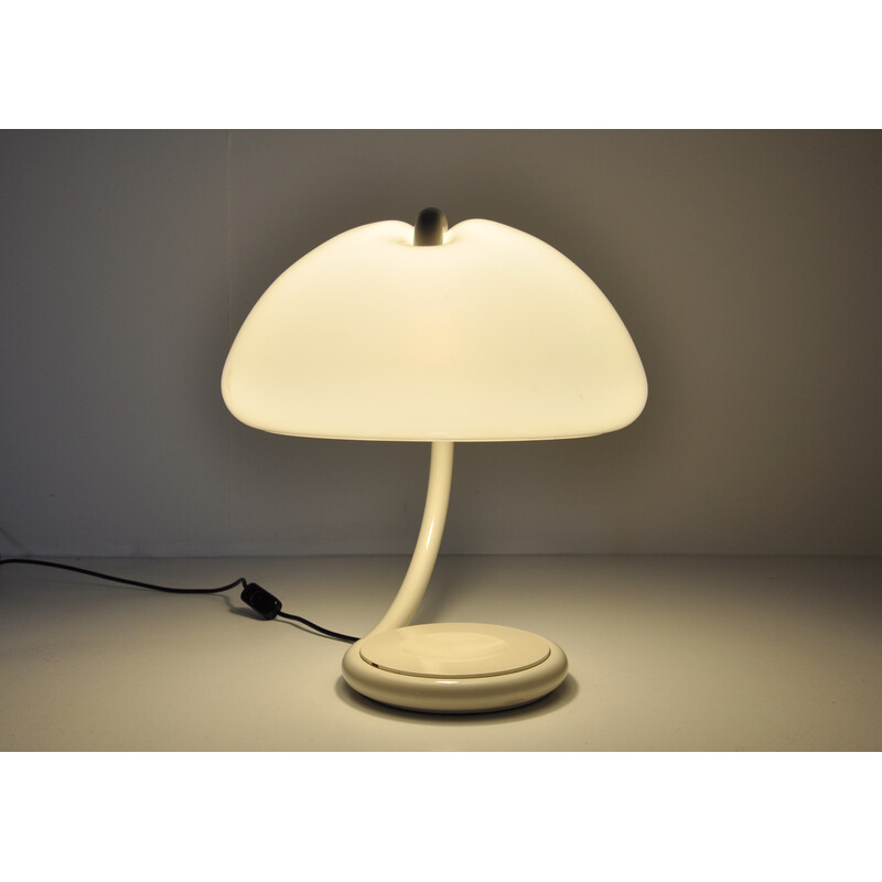 Vintage white Serpente table lamp by Elio Martinelli for Martinelli Luce, 1960