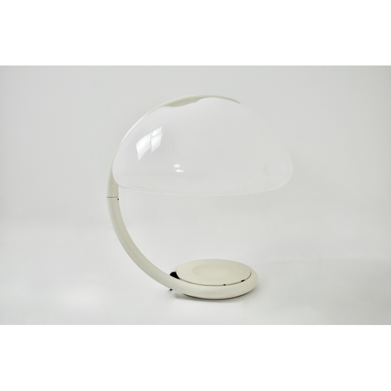 Lampe de table vintage Serpente blanche par Elio Martinelli pour Martinelli Luce, 1960