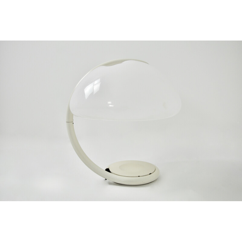 Vintage white Serpente table lamp by Elio Martinelli for Martinelli Luce, 1960