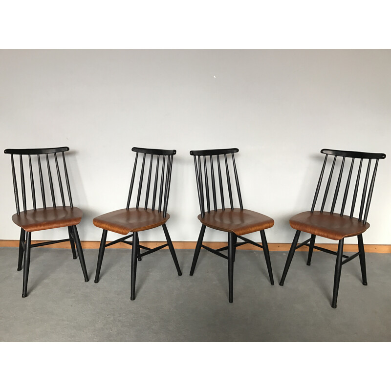 Suite de 4 chaises Scandinaves en teck - 1960