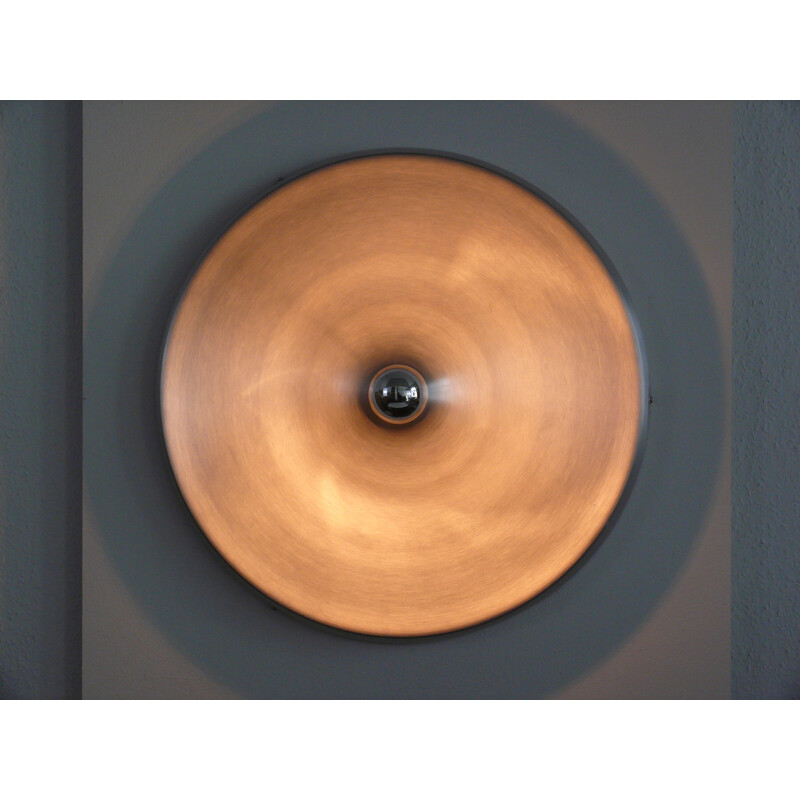 Vintage wall lamp in brushed aluminum, 1960