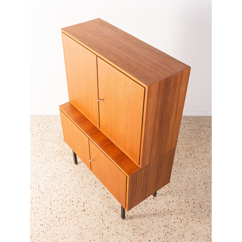 Vintage teak and steel chest of drawers, Germany 1960s