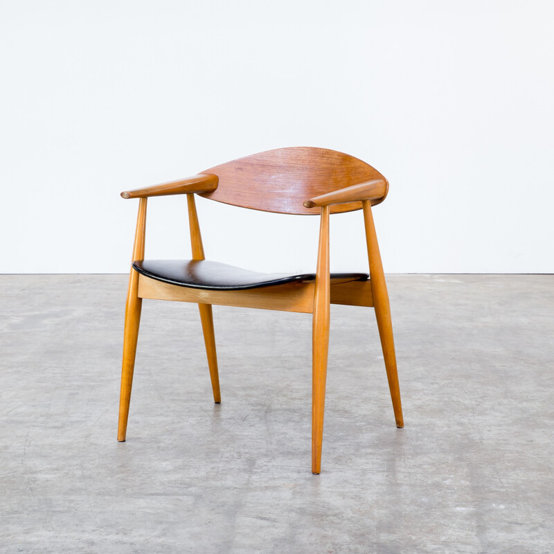 Teak plywood scandinavian chair - 1970s