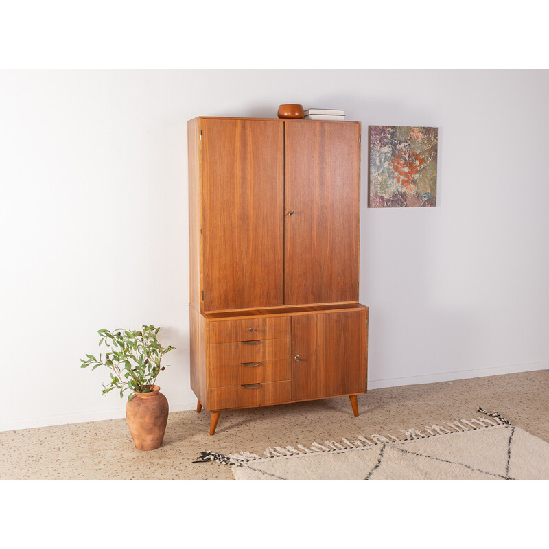 Armoire vintage en noyer, Allemagne 1950