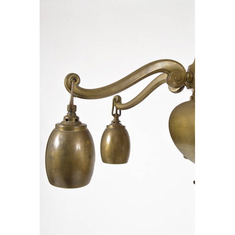 Vintage pendant lamp in solid brass, 1920s