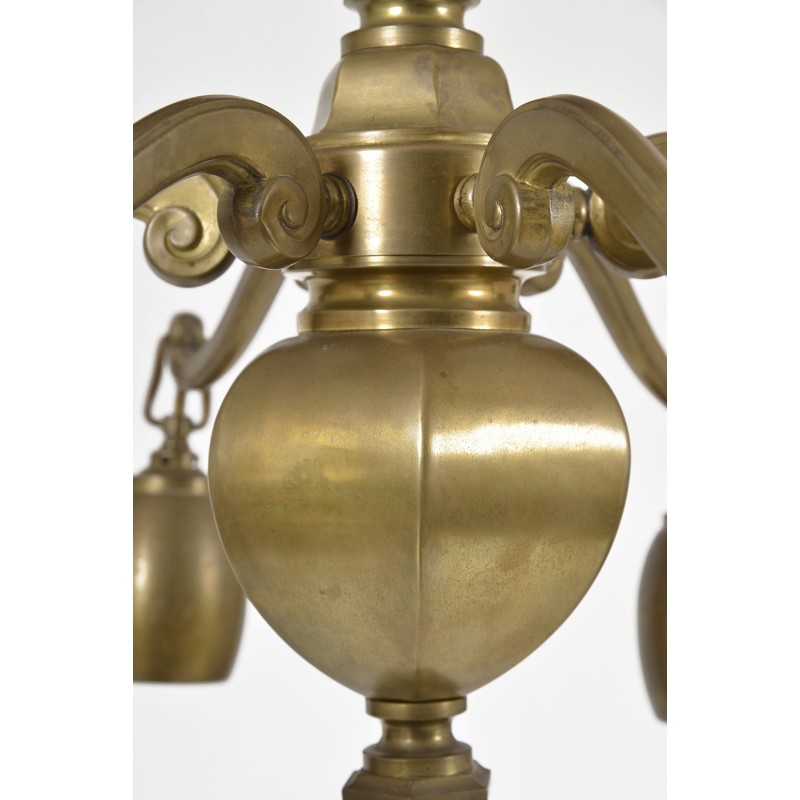 Vintage pendant lamp in solid brass, 1920s