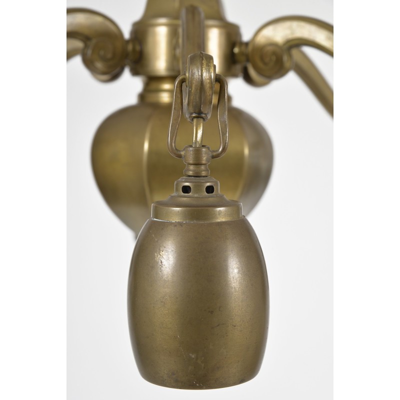 Vintage pendant lamp in solid brass, 1920s