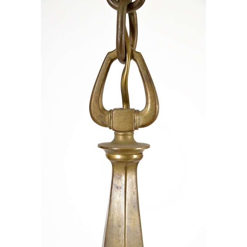 Vintage pendant lamp in solid brass, 1920s