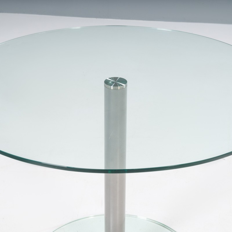 Table ronde vintage en verre de Sir Terence Conran