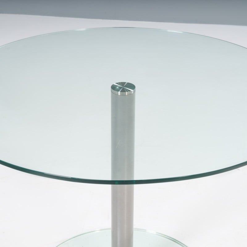 Tavolo rotondo in vetro vintage di Sir Terence Conran