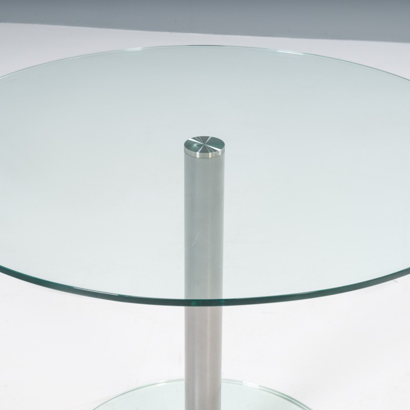 Vintage glass round table by Sir Terence Conran