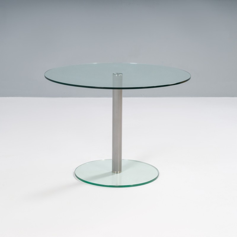 Mesa redonda de cristal vintage de Sir Terence Conran