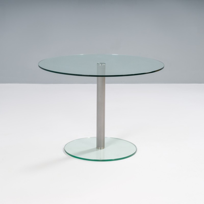 Vintage glass round table by Sir Terence Conran