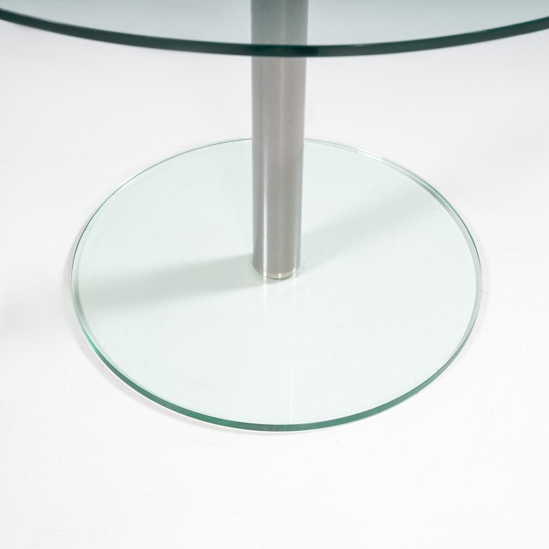 Vintage glass round table by Sir Terence Conran