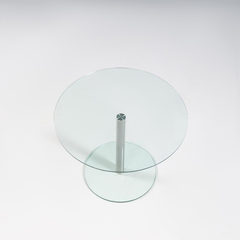 Vintage glass round table by Sir Terence Conran