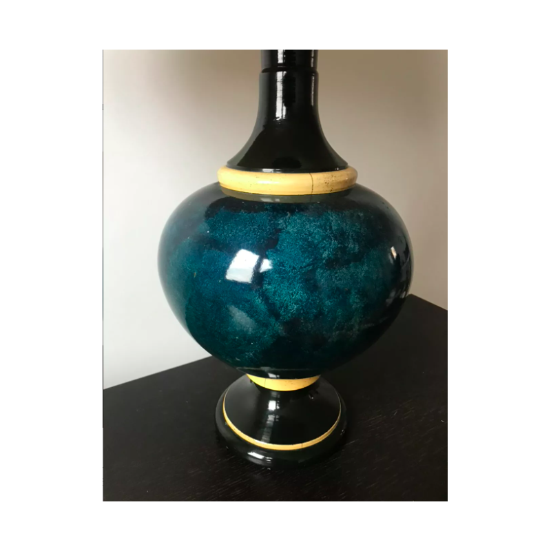 Vintage lamp in blauwe lak van Jean Roger