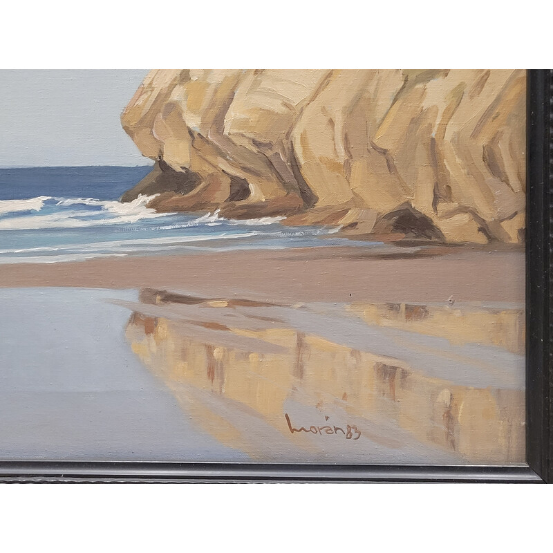 Vintage painting "Spanish seascape", 1970s