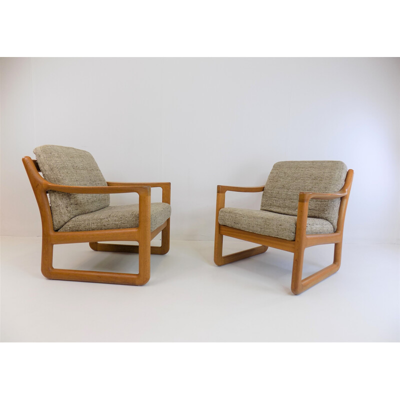 Paire de fauteuils vintage en teck par Johannes Andersen pour Cfc Silkeborg, Danemark 1960