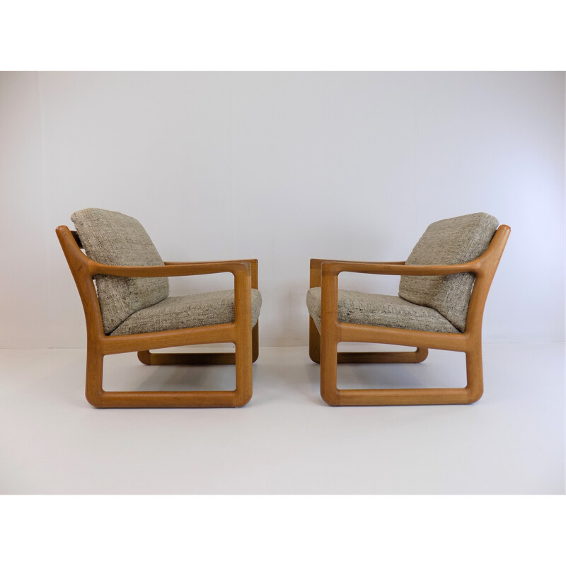 Paar vintage teakhouten fauteuils van Johannes Andersen voor Cfc Silkeborg, Denemarken 1960