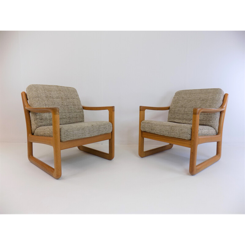 Paar vintage teakhouten fauteuils van Johannes Andersen voor Cfc Silkeborg, Denemarken 1960
