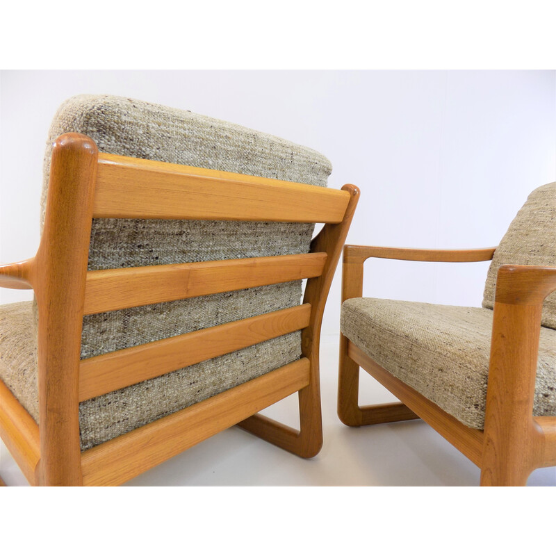 Pareja de sillones vintage de teca de Johannes Andersen para Cfc Silkeborg, Dinamarca Años 60