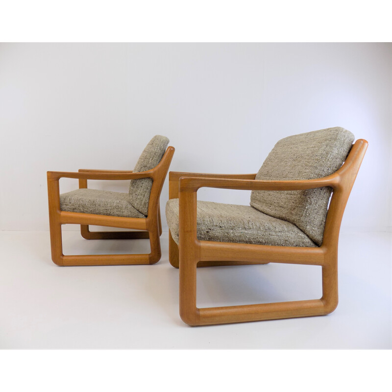 Paar vintage teakhouten fauteuils van Johannes Andersen voor Cfc Silkeborg, Denemarken 1960