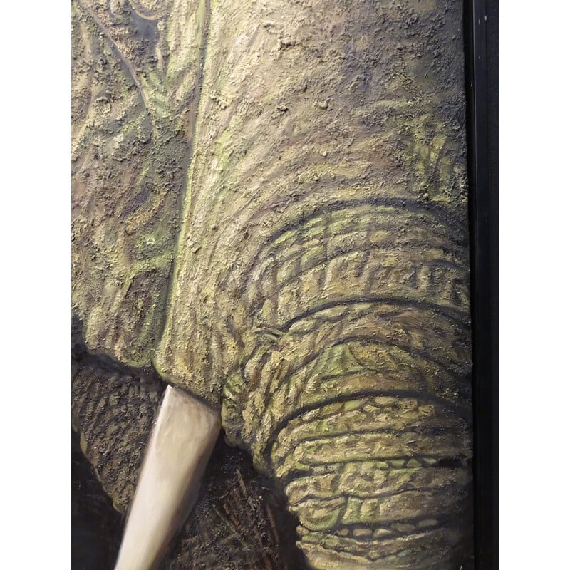 Pintura Vintage "elefante" da escola francesa