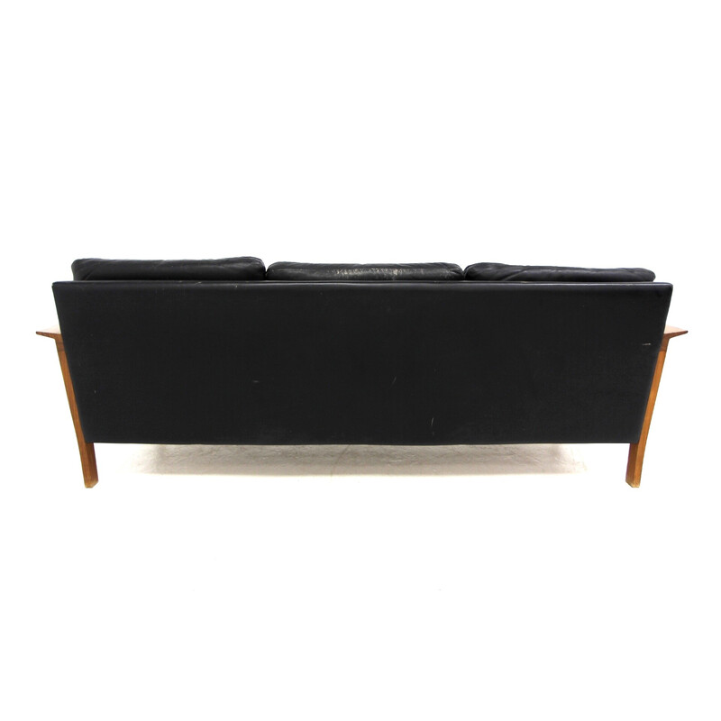 Vintage sofa in teak and leather piour Möbel-Ikéa, Sweden 1960s