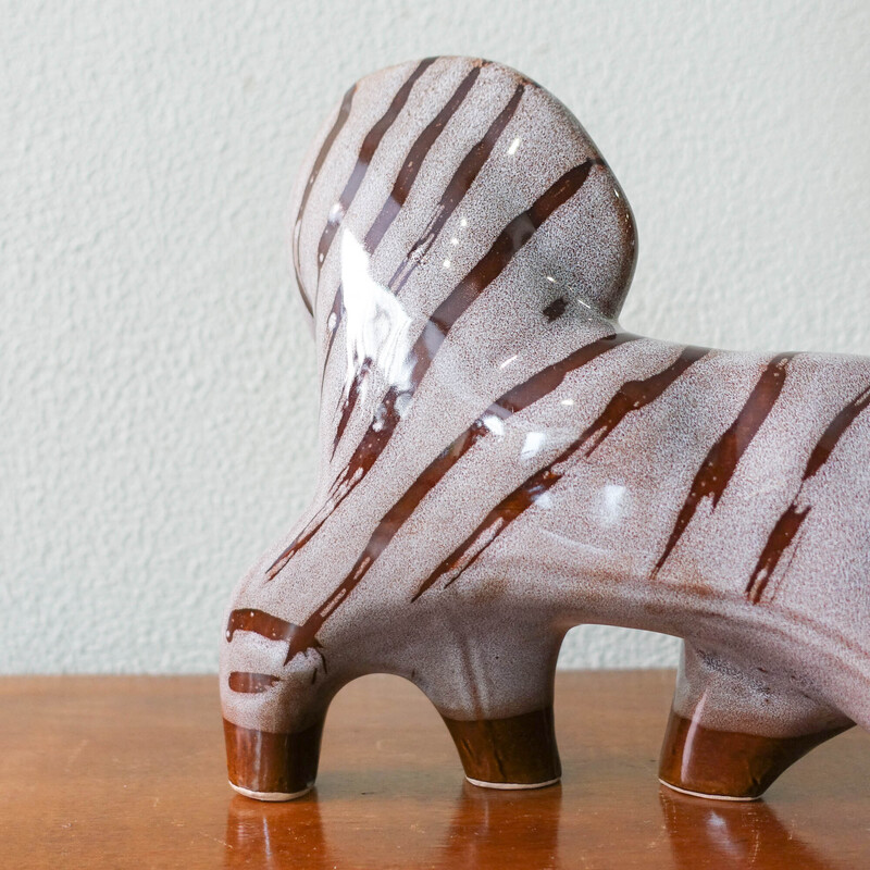 Vintage ceramic zebra, Finland 1960s