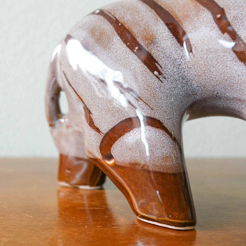 Vintage ceramic zebra, Finland 1960s