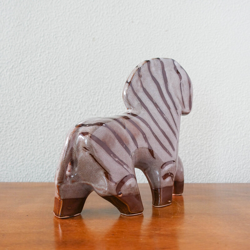 Vintage ceramic zebra, Finland 1960s