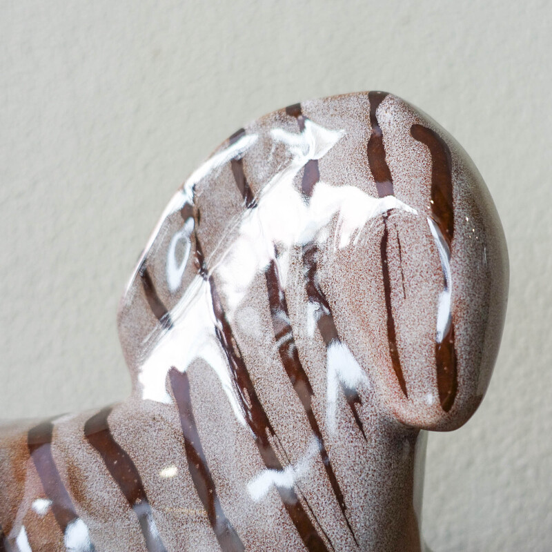 Vintage ceramic zebra, Finland 1960s