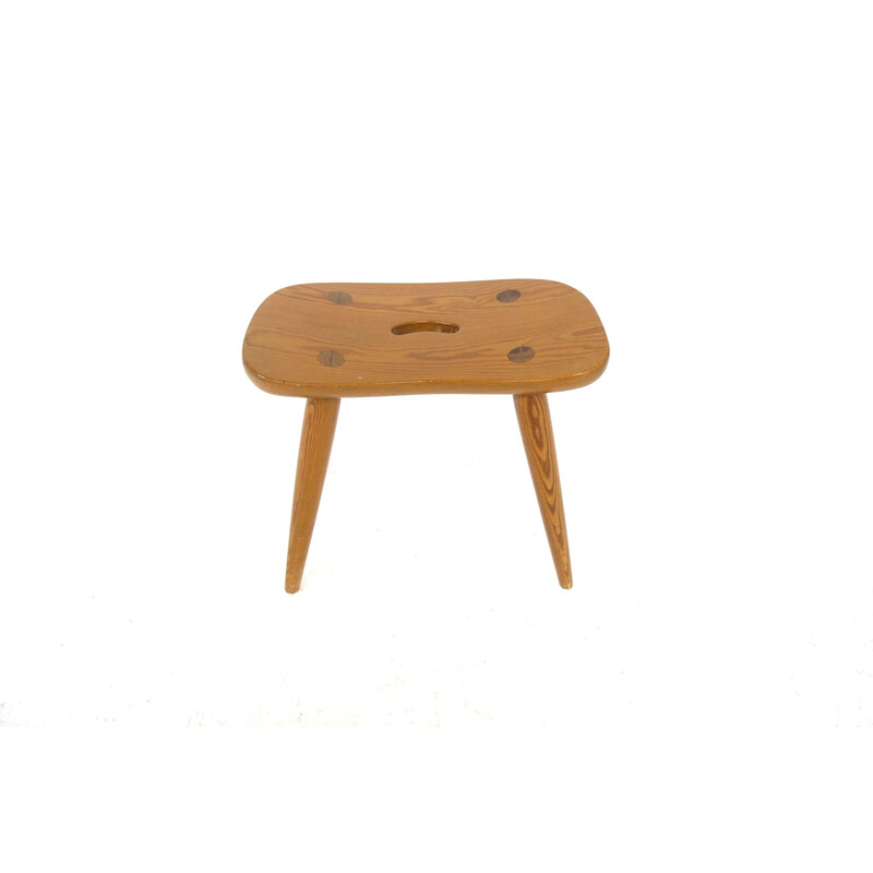 Vintage pine stool, Sweden 1960s
