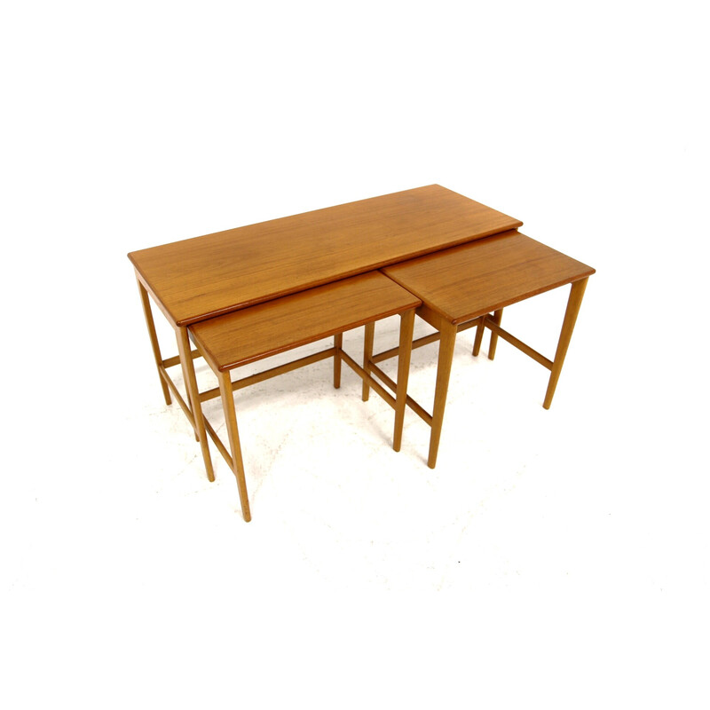 Vintage teak nesting tables, Sweden 1960s