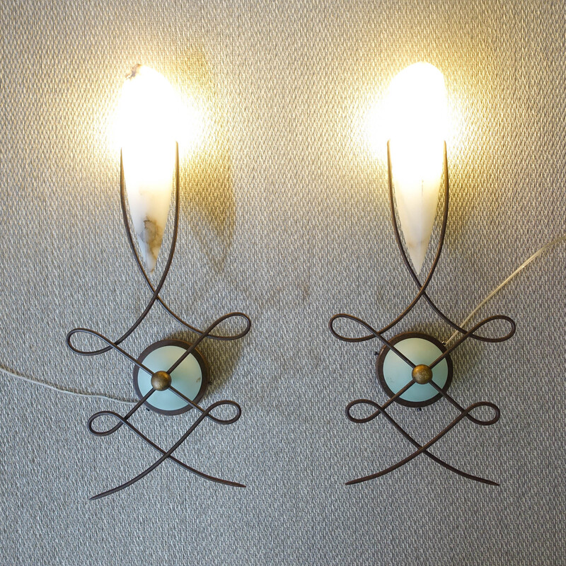 Pair of vintage wall lamps by Jean-François Crochet for Terzani, 1980s
