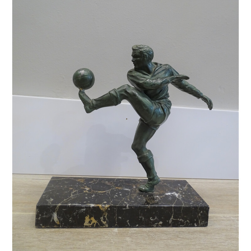 Sculpture vintage Coupe du monde de football en bronze, 1930