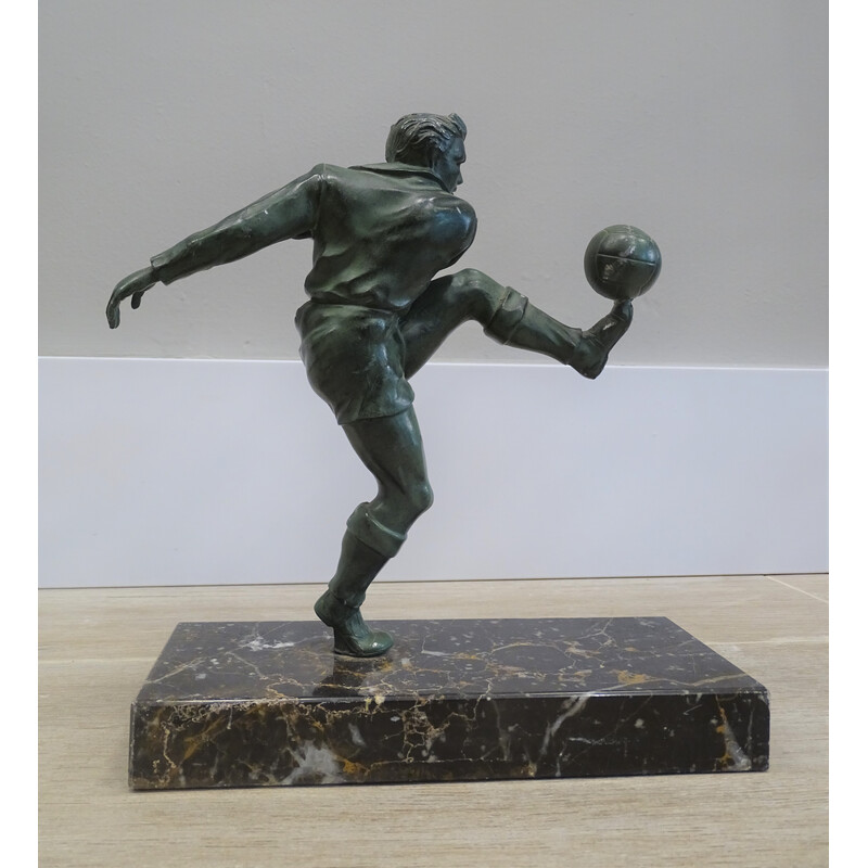 Sculpture vintage Coupe du monde de football en bronze, 1930